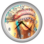 Indian 14 Wall Clocks (Silver)  Front