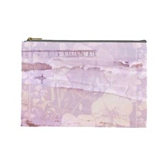 Peachsurforchidcurtain Cosmetic Bag (large)