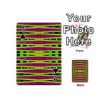 Bright Green Pink Geometric Playing Cards 54 (Mini)  Front - Spade7