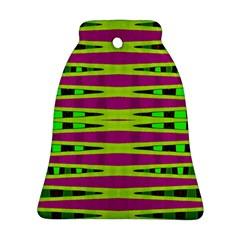 Bright Green Pink Geometric Ornament (bell) 