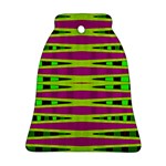 Bright Green Pink Geometric Ornament (Bell)  Front