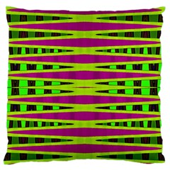 Bright Green Pink Geometric Large Flano Cushion Case (two Sides)