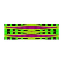 Bright Green Pink Geometric Satin Scarf (oblong)