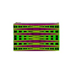 Bright Green Pink Geometric Cosmetic Bag (small) 