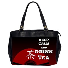 Keep Calm And Drink Tea - Dark Asia Edition Office Handbags (2 Sides)  by RespawnLARPer