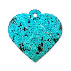 Aquamarine Collection Dog Tag Heart (two Sides) by bighop