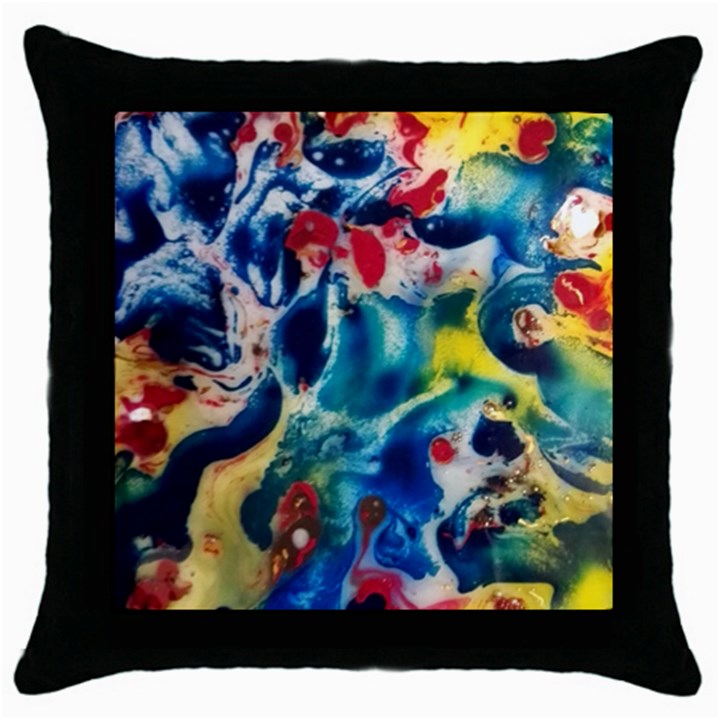 Colors of the world Bighop Collection by Jandi Throw Pillow Case (Black)