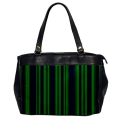 Dark Blue Green Striped Pattern Office Handbags by BrightVibesDesign
