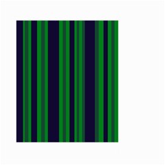 Dark Blue Green Striped Pattern Large Garden Flag (two Sides) by BrightVibesDesign