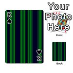 Dark Blue Green Striped Pattern Playing Cards 54 Designs  Front - SpadeK