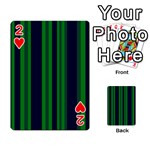 Dark Blue Green Striped Pattern Playing Cards 54 Designs  Front - Heart2
