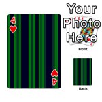 Dark Blue Green Striped Pattern Playing Cards 54 Designs  Front - Heart4