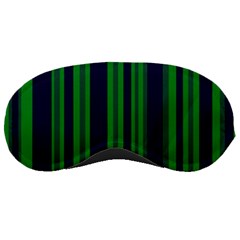 Dark Blue Green Striped Pattern Sleeping Masks by BrightVibesDesign