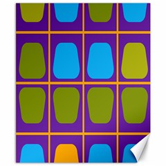 Shapes In Squares Pattern 			canvas 8  X 10  by LalyLauraFLM