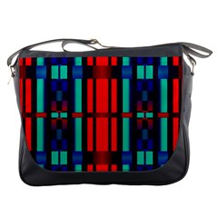 Stripes And Rectangles  			messenger Bag by LalyLauraFLM