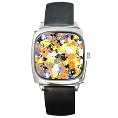 Abstract #9 Square Metal Watch