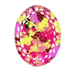 Abstract #11 Oval Filigree Ornament (2-side)  by Uniqued