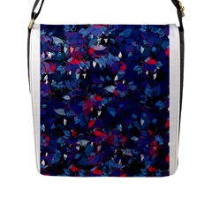 Abstract Floral #3 Flap Messenger Bag (l) 