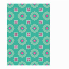 Pink Flowers And Other Shapes Pattern  Small Garden Flag by LalyLauraFLM