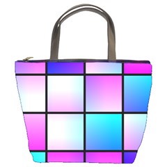 Gradient squares pattern  	Bucket Bag