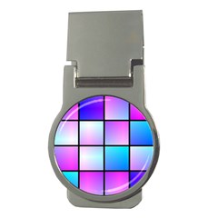 Gradient squares pattern  			Money Clip (Round)