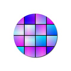 Gradient squares pattern  			Rubber Coaster (Round)