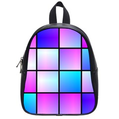 Gradient squares pattern  			School Bag (Small)