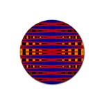 Bright Blue Red Yellow Mod Abstract Rubber Coaster (Round)  Front