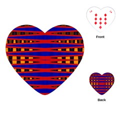 Bright Blue Red Yellow Mod Abstract Playing Cards (heart) 