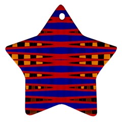 Bright Blue Red Yellow Mod Abstract Star Ornament (two Sides) 