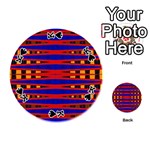 Bright Blue Red Yellow Mod Abstract Playing Cards 54 (Round)  Front - SpadeK