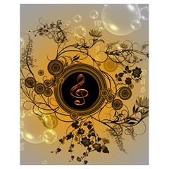Decorative Clef On A Round Button With Flowers And Bubbles Drawstring Bag (small) by FantasyWorld7