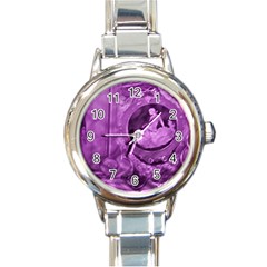 Vintage Purple Lady Cameo Round Italian Charm Watch by BrightVibesDesign