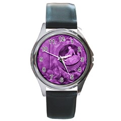 Vintage Purple Lady Cameo Round Metal Watch by BrightVibesDesign