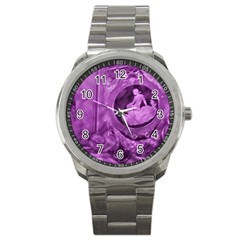 Vintage Purple Lady Cameo Sport Metal Watch by BrightVibesDesign