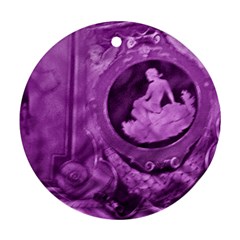 Vintage Purple Lady Cameo Ornament (round)  by BrightVibesDesign