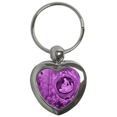 Vintage Purple Lady Cameo Key Chains (heart)  by BrightVibesDesign