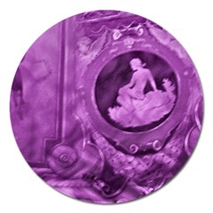 Vintage Purple Lady Cameo Magnet 5  (round) by BrightVibesDesign