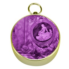 Vintage Purple Lady Cameo Gold Compasses by BrightVibesDesign