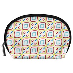 Squares rhombus and circles pattern  Accessory Pouch