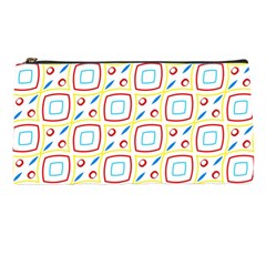 Squares rhombus and circles pattern  	Pencil Case