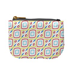 Squares rhombus and circles pattern  	Mini Coin Purse