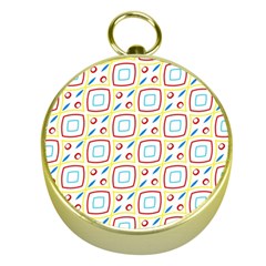 Squares rhombus and circles pattern  			Gold Compass