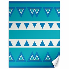 Blue triangles and stripes  			Canvas 18  x 24 