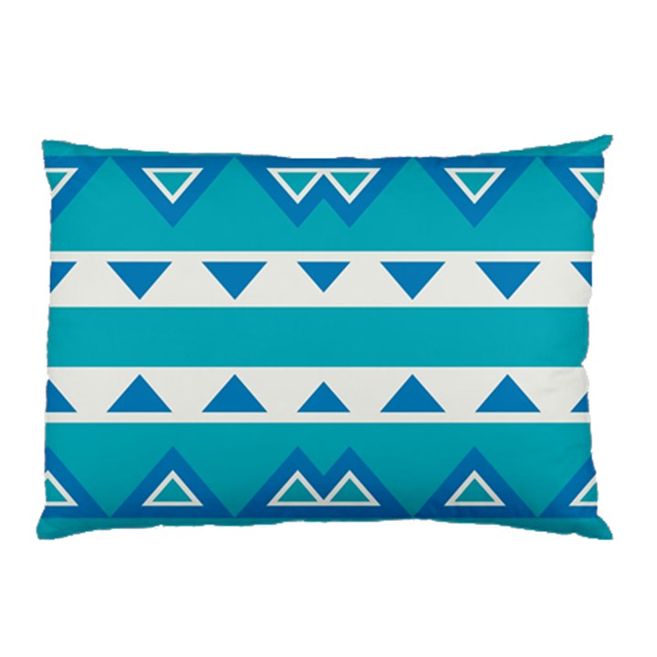 Blue triangles and stripes  			Pillow Case