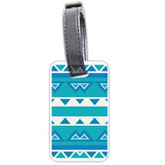 Blue triangles and stripes  			Luggage Tag (one side)