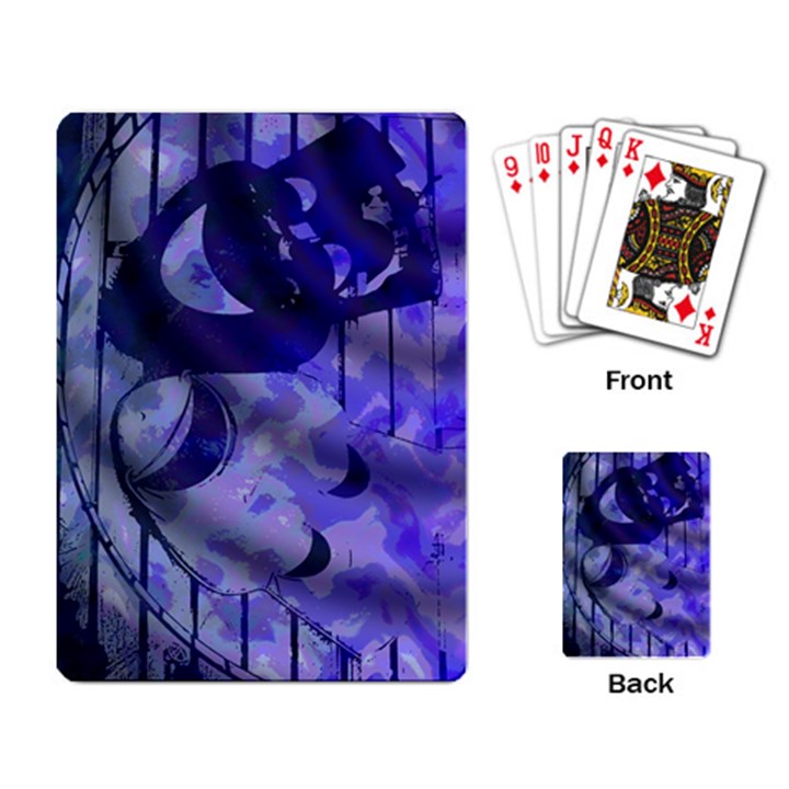 Blue Theater Drama Comedy Masks Playing Card