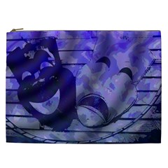 Blue Comedy Drama Theater Masks Cosmetic Bag (xxl)  by BrightVibesDesign