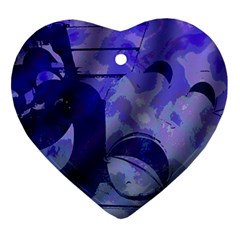 Blue Comedy Drama Theater Masks Ornament (heart)  by BrightVibesDesign