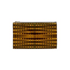 Yellow Gold Khaki Glow Pattern Cosmetic Bag (Small) 